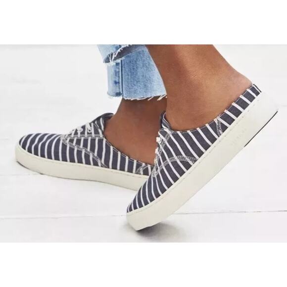 Cole Haan Shoes - Cole Haan Grandpro Women Deck Mule Sneaker Freeport Stripe Blue White Sz 7.5B